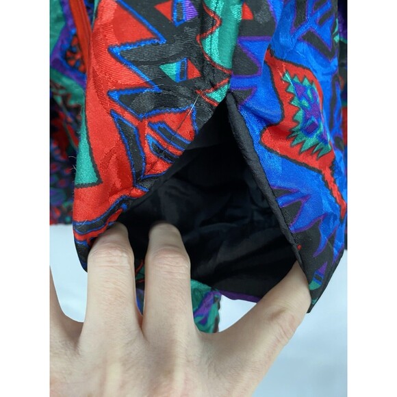 Vintage 90s Geometric Aztec Pattern Lightweight Windbreak Jacket Women’s XL - Picture 3 of 10